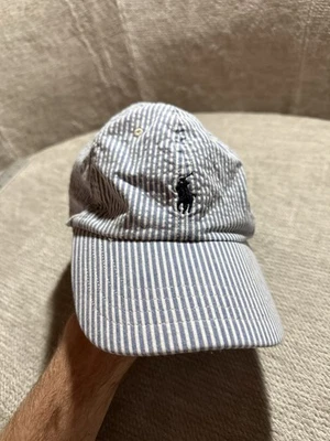 Бейсболка Polo Ralph Lauren Seersucker в синюю полоску - Изображение 1 из 4