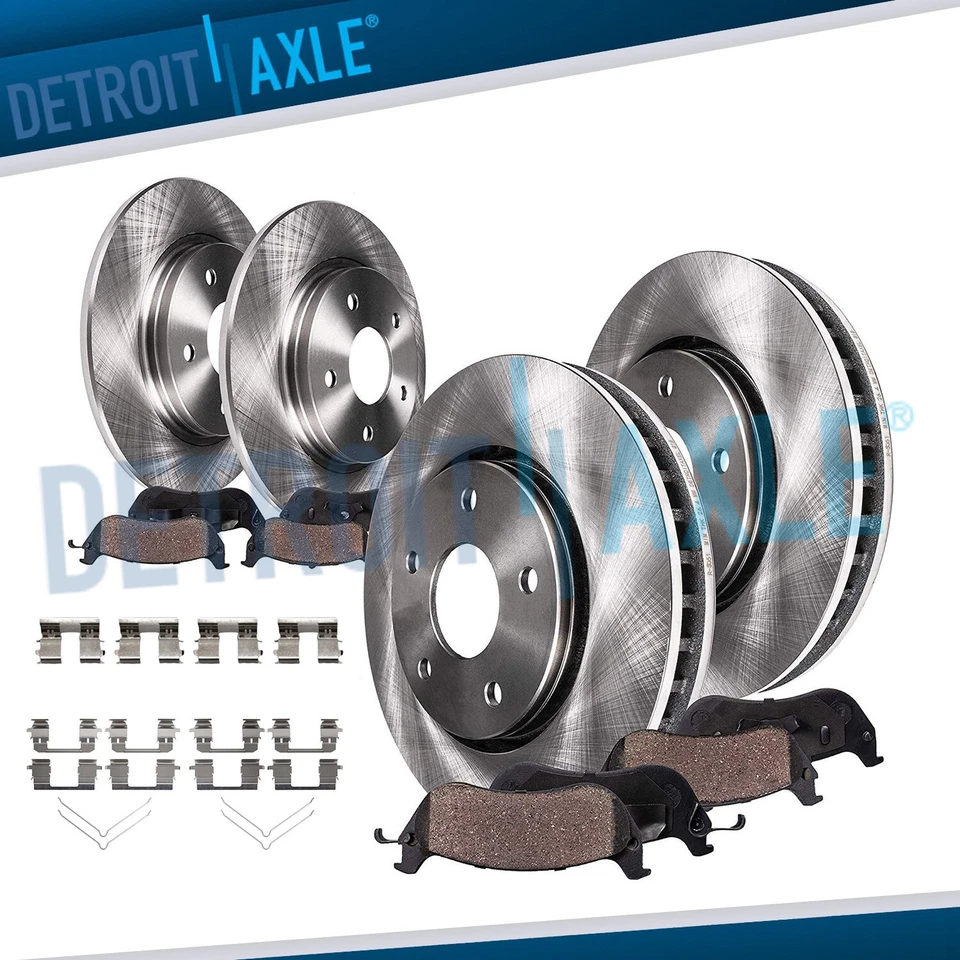 Kit de 8 rotores de freno de disco delanteros traseros y pastillas de freno para Honda Civic 2016-2021 Foto 1 de 4
