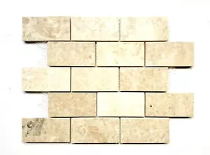2x4 Cappuccino Beige Brushed Marble Finish Straight Edge Backsplash Wall Floor - Picture 1 of 3