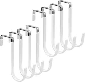 8 Pack Over The Door Hooks Heavy Duty Organizer for Closet Bathroom Kitchen - Picture 1 of 12