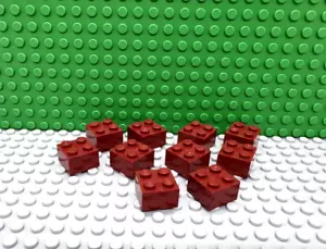 Lego 10 dunkelrote 2x2 Steine Block NEU - Bild 1 von 1