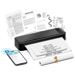 Thermodrucker A4 Bluetooth Tragbar mit 300DPI monochrom für Rechnungen Lernen - Bild 1 von 13