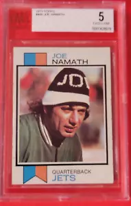 JOE NAMATH 1973 TOPPS CARD GRADED BECKETT BGS 5 EXCELLENT NEW YORK JETS - Picture 1 of 2