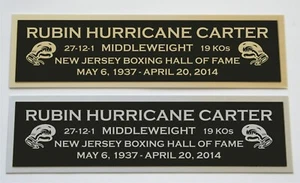 RUBIN HURRICANE CARTER NAMEPLATE FOR SIGNED AUTOGRAPHED TRUNKS GLOVE PHOTO  - Picture 1 of 2