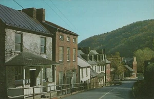 Historic High Street Harpers Ferry West Virginia Vintage Chrome Post Card - Picture 1 of 3