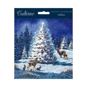 Deer and Tree Card Advent Calendar Card 160 x 160 mm & envelope Caltime - Picture 1 of 1
