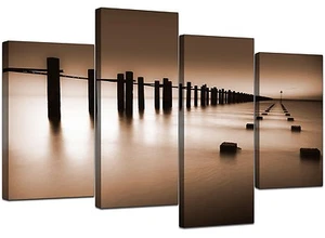 Large Brown Living Room Landscape Canvas Wall Art 130cm Pictures 4088 - Picture 1 of 9