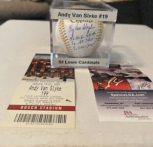 Andy Van Slyke Signed Rawlings Official MLB Gold Glove Baseball (JSA)