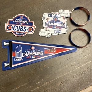 Chicago Cubs 2016 World Series Champions Team Magnet Set Plus 2 Bracelets - Picture 1 of 4