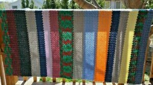 Schöne Vintage afghanische Decke gestreift weich 46 x 79 handgefertigt