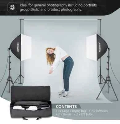 Softbox Lighting Kit 700W Photo Studio Video Lights Setup - Image 1 of 4