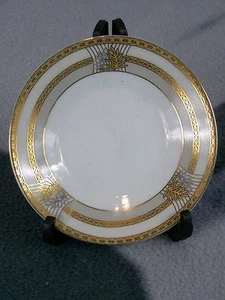 ELEGANTER FEINPORZELLAN PORZELLAN TELLER GOLDRAND 4 1/2" - Bild 1 von 7