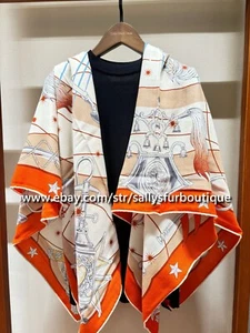 Sallys 70% Cashmere & 30% Silk Wrap Scarf Skull Print Double Face Shawl 53" - Picture 1 of 59