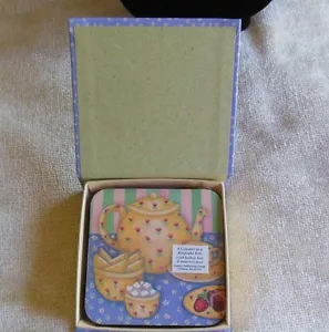 6 Coasters in a keepsake Box Corked Back, Heat & Water Resistant - Picture 1 of 4