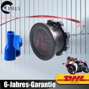 DC 12V-24V Auto Motorrad Dual LED Voltmeter Amperemeter Digitalanzeige Amp Volt - Bild 1 von 11