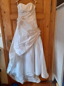Brautkleid 40 42 weiß Elfenbein perlmutt creme lang !!!ungereinigt - Bild 1 von 12