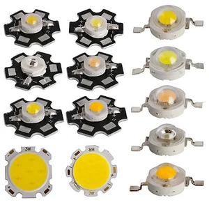 10x 50x 1W 3W 5W 7W LED SMD COB Chip With Star PCB High Power Beads White Light - Picture 1 of 19