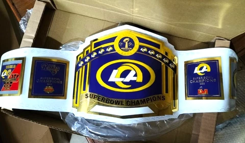 Los Angeles Rams Superbowl Championship Belt Adult size 2mm Cover