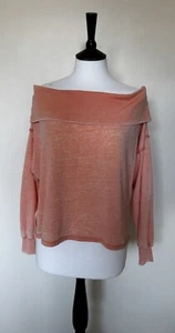RIVER ISLAND .. tolles lässiges orange schulterfreies Bardot Relaxed Fit Top Gr. M - Bild 1 von 5