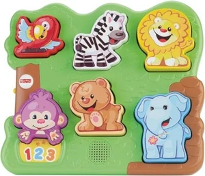 FISHER PRICE LAUGH & LEARN ZOO ANIMALS PUZZLE INTERACTIVE DMG BOX - Picture 1 of 3
