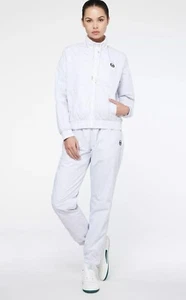 Neu mit Etikett Sergio Tacchini Trainingsanzug schillernde Trainingsjacke Hose weiß Medium 198 $ SPASS - Bild 1 von 12