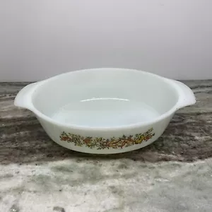 VINTAGE ANCHOR HOCKING 433 NATURE'S BOUNTY GARDEN 1.5 qt CASSEROLE DISH - Picture 1 of 6