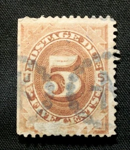 US Stamps Scott #J4 ~ 1879 5c Postage Due Stamp GR09 - Picture 1 of 2