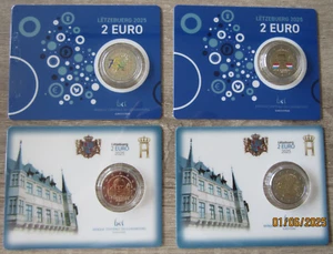 Original Coincards 4 * 2 euro Luxemburg 2025 : Schuman + Thronbesteigung - Bild 1 von 5