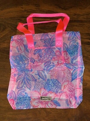 Lilly Pulitzer Snappy Turtle MESH SHOPPER TOTE BAG Reusable Grocery Shop GWP NWT - Image 1 of 2