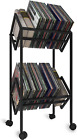 Vinyl Record Storage Mobile 2Tier Record Holder Metal Record Stand for 160 to 20