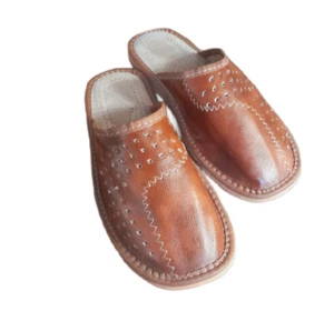 Men's mule slippers mountain style FOLK Hand Made Europe - Picture 1 of 4