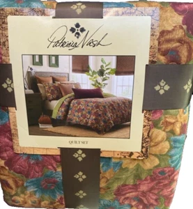 PATRICIA NASH Fresco Bouquet 3 Piece Queen Quilt Set FRESCO BOUQUET NWT NEW - Picture 1 of 4