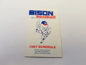 Buffalo Bison 1987 Minor Baseball Pocket Schedule - KGS Foundry Consultants - Picture 1 of 2
