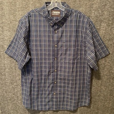 Mountain Khakis Shirt Mens XL Blue Plaid Classic Fit Short Sleeve Button Down - Image 1 of 4