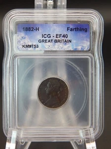 1882-H Gran Bretaña Farthing ICG EF 40 - SOPORTES PARA CUBITOS DE HIELO (BT870) - Imagen 1 de 4