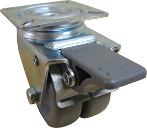 graue Schwerlast PU Rolle ø50mm niedrige Bauhöhe, hohe Tragkraft von >>140Kg<<  - Picture 1 of 4