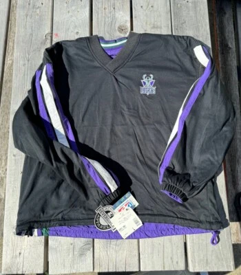 Новый с Ярлыками размер L винтажный 90-х Milwaukee Bucks NBA стартер пуловер куртка Crewneck 98' - Изображение 1 из 4