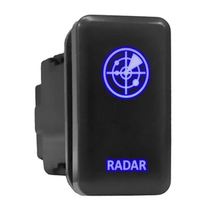 RADAR Blue LED Backlit Switch Tall Push Button 1.54"x 0.83" (Fit: Toyota) - Picture 1 of 6