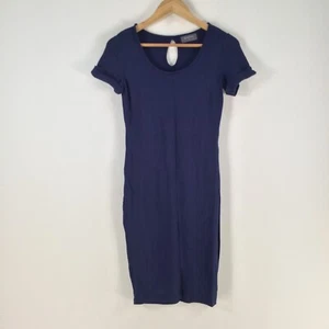 Mirrou womens dress size S navy blue bodycon short sleeve stretch 097012 - Picture 1 of 9