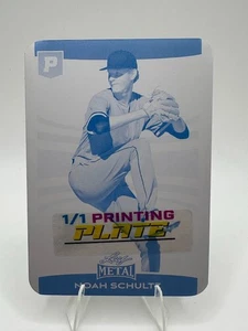 2025 Leaf Metal Noah Schultz 1/1 Cyan Printing Plate #391 MLB Prospect - Picture 1 of 2