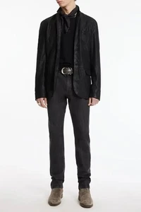 Jeans John Varvatos Uomo Conico Dani Wash Nero 33 NUOVO $248 J704DZ1-EBMC - Foto 1 di 5