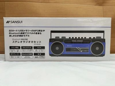 SANSUI SCR-B2 Azul Bluetooth Boombox Radio Cassette USB SD Reproductor MP3 Foto 1 de 4