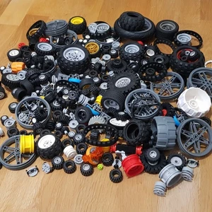 1.1kg Genuine Lego Mixed Tyres Wheels Bulk Job Lot Bundle 1100g - Picture 1 of 4