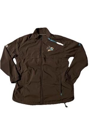 Chaqueta polar cremallera completa San Jose Sharks Fanatics auténtica pista profesional - negra talla Lg Foto 1 de 4