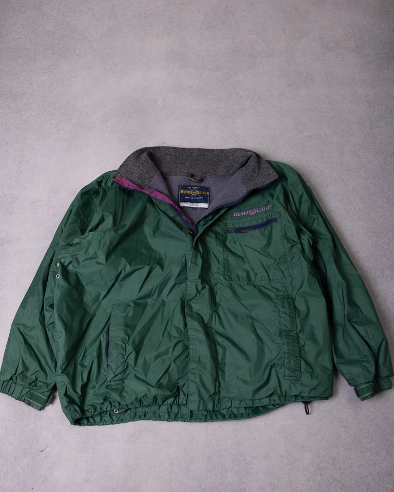 Henri Lloyd Green Fleece Lined Sailing Jacket Vintage XL England Outdoor Zip - Image 1 of 4