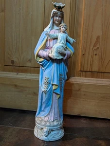 Madonna Figur Heilige Maria mit Jesus Vergoldet Ca 40 Cm. Antik Vintage  - Bild 1 von 3