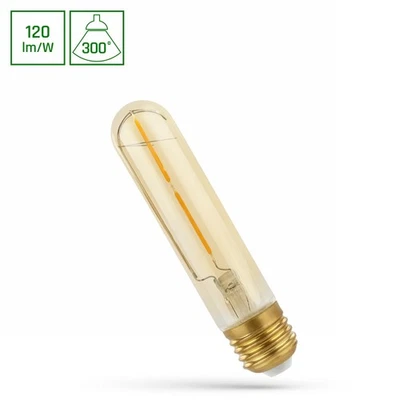 LED E27 T30 Röhrenform Gold 2W = 24W Retroshine 240lm Stabform Warmweiß 2400K - Bild 1 von 3