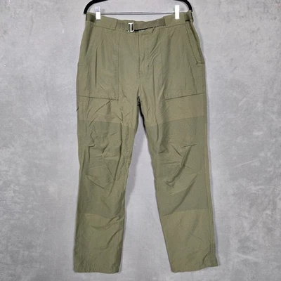 REI Co-op Screenline Textured weave Technical Pants Men's 36x30 green Belted - Image 1 of 4