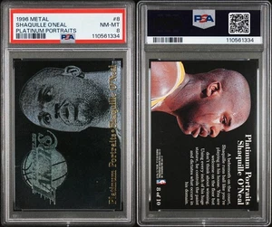 1996-97 Fleer Metal Platinum Portraits Shaquille O'Neal #8 Lakers HOF Graded 8 - Picture 1 of 4