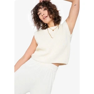 Callahan Knitwear Tori Top ärmellos Pullover Weste Pulli creme Small Baumwolle - Bild 1 von 8